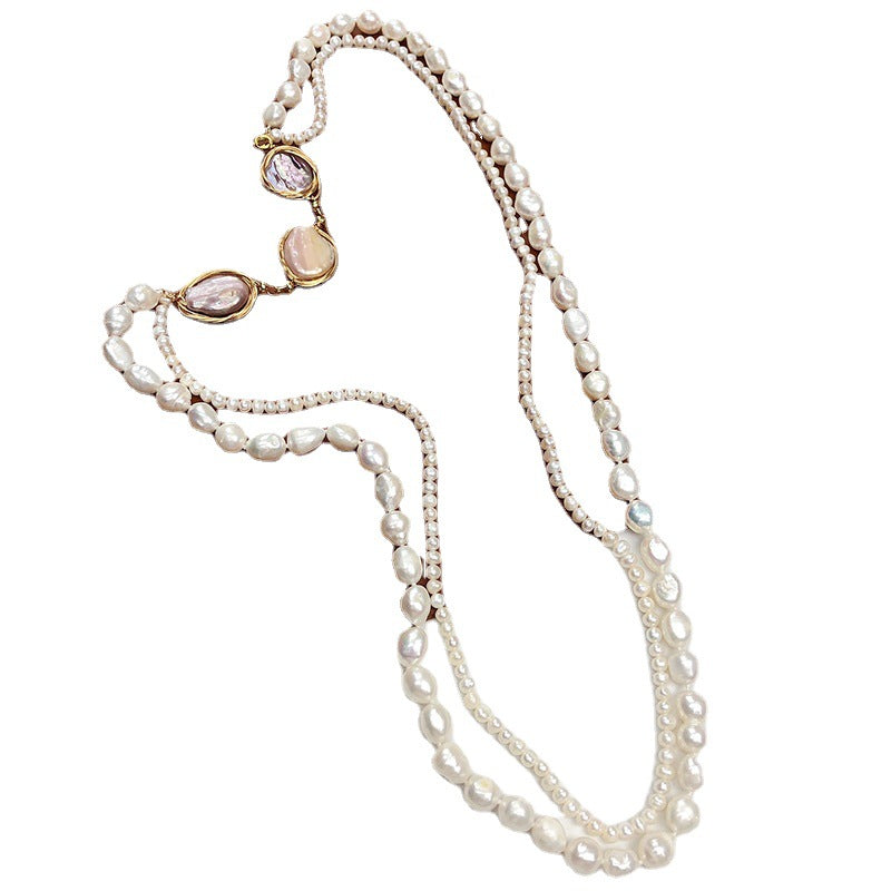 "Freshwater Pearl Necklace | Long-Length Simple Fashion for Women"