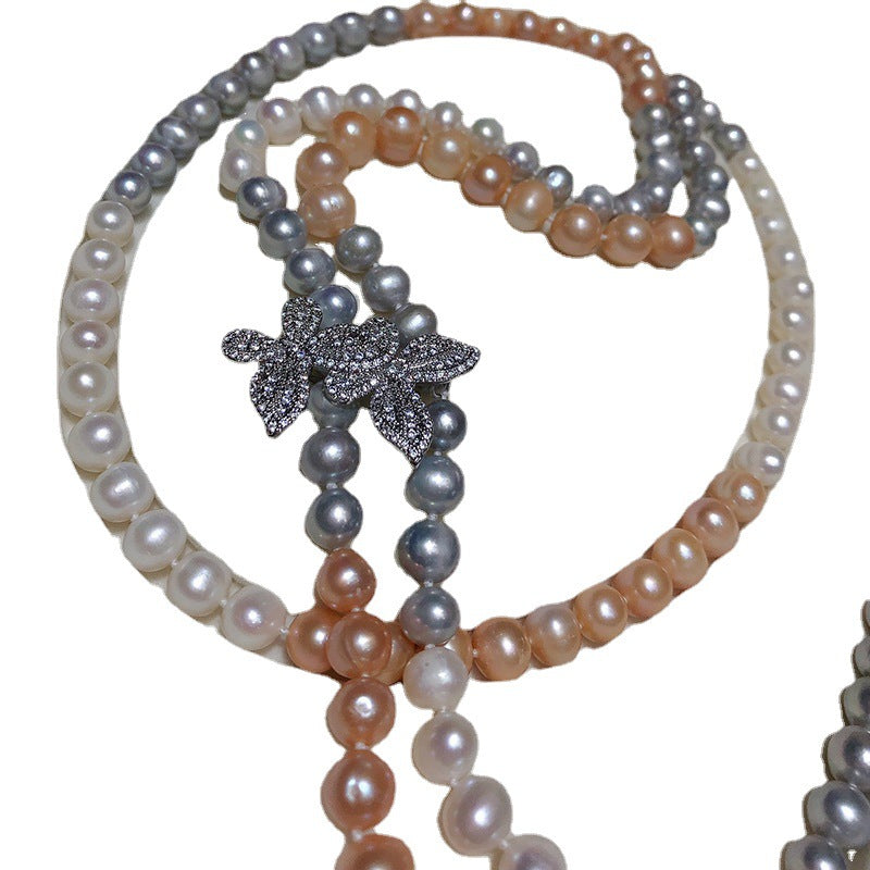 New Freshwater Pearl Necklace for Women - Luxury Multi-Wear Long Pendant Chain, Elegant and Versatile Design