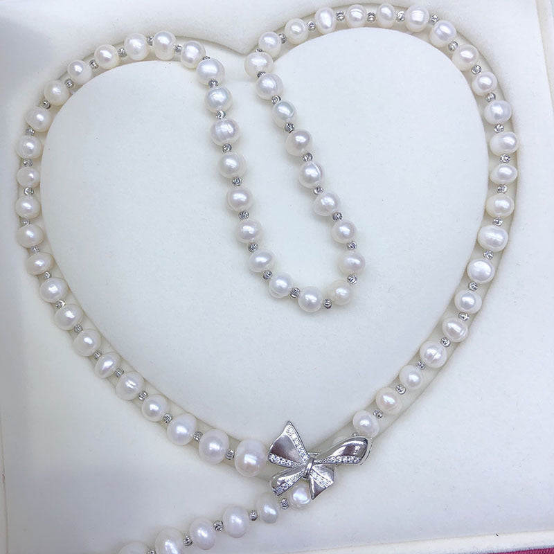 "Freshwater Pearl Necklace | Long-Length Simple Fashion for Women"
