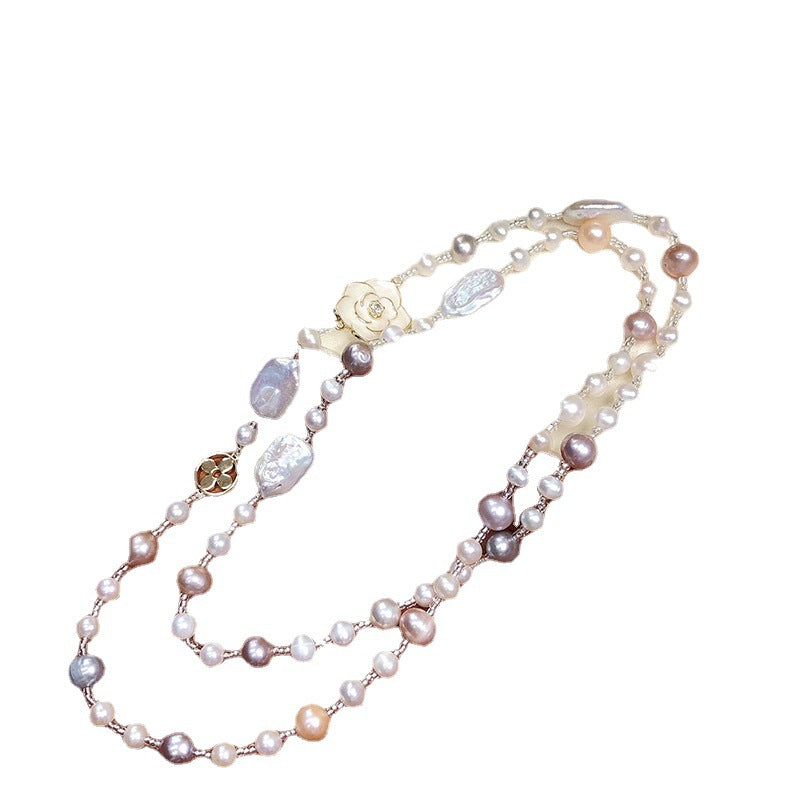 "Freshwater Pearl Necklace | Long-Length Simple Fashion for Women"