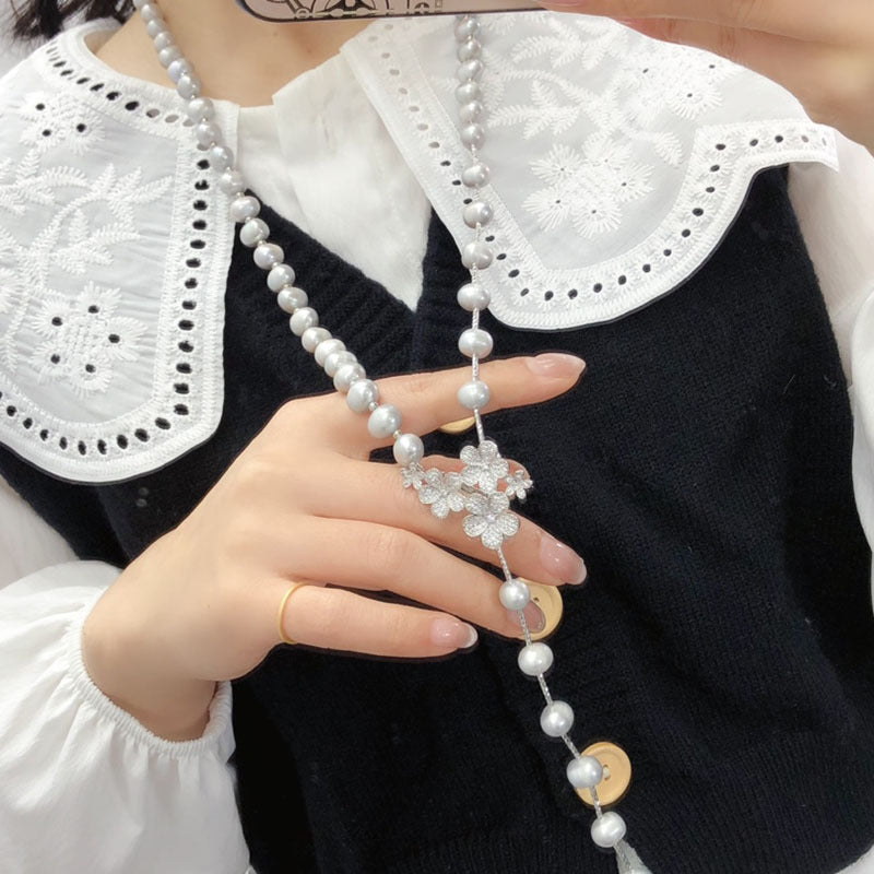 "Freshwater Pearl Necklace | Long-Length Simple Fashion for Women"