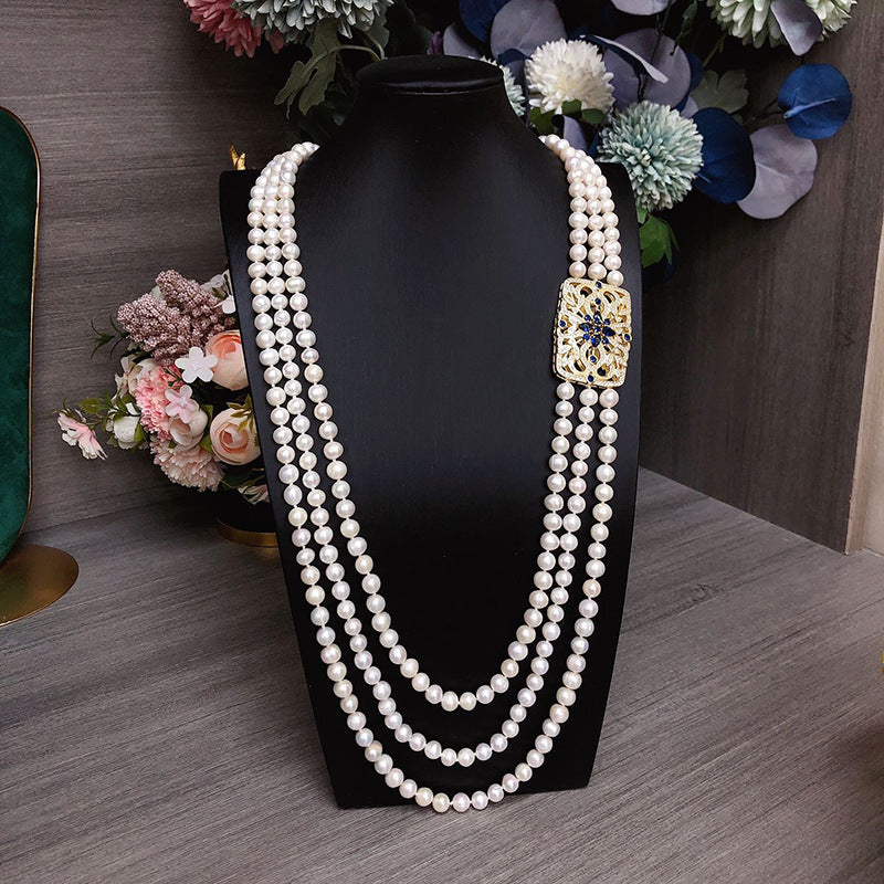 "Freshwater Pearl Necklace | Long-Length Simple Fashion for Women"