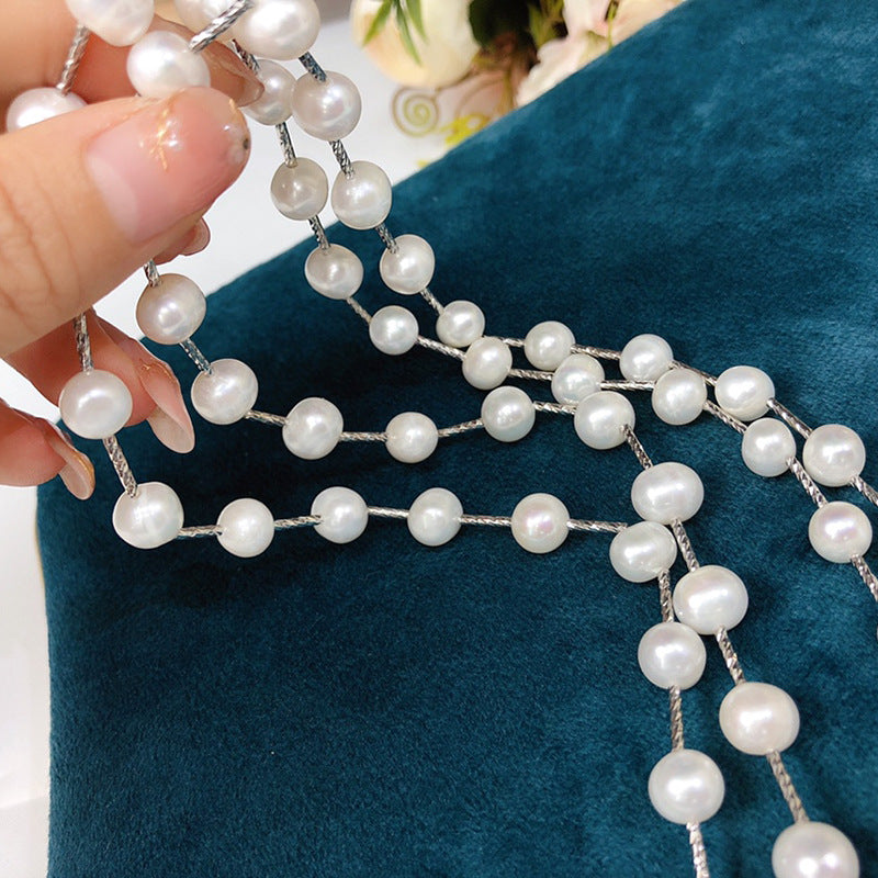 "Freshwater Pearl Necklace | Long-Length Simple Fashion for Women"