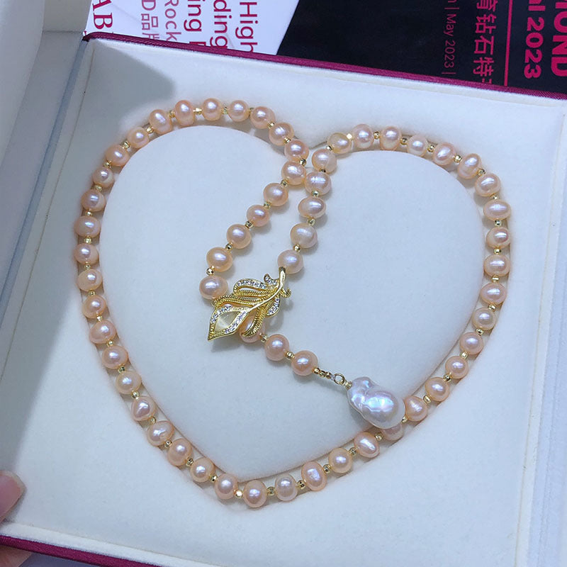 "Freshwater Pearl Necklace | Long-Length Simple Fashion for Women"