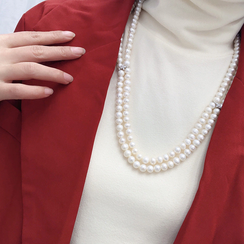 "Freshwater Pearl Necklace | Long-Length Simple Fashion for Women"