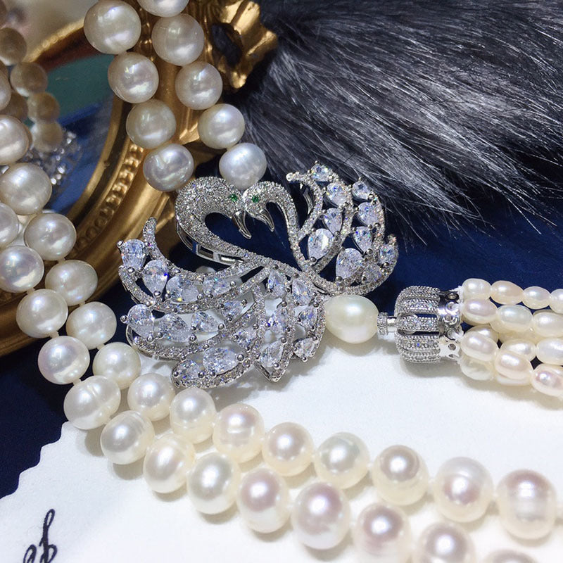 8-9mm Freshwater Pearl Necklace - Korean Style, Simple Tassel, Near-Round, Minimal Flaws
