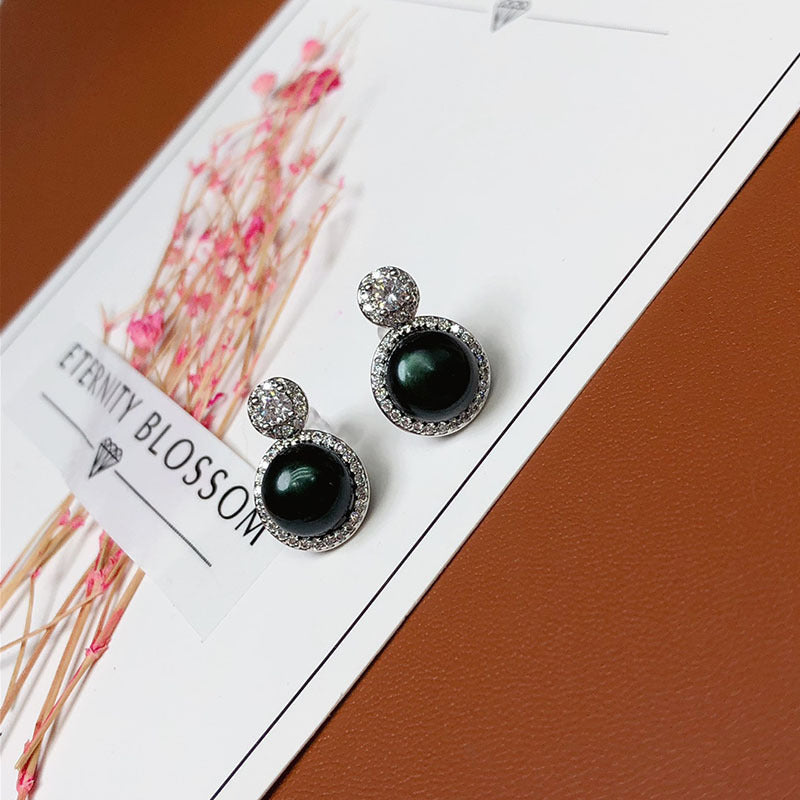 freshwater pearl stud earrings fashion versatile jewelry