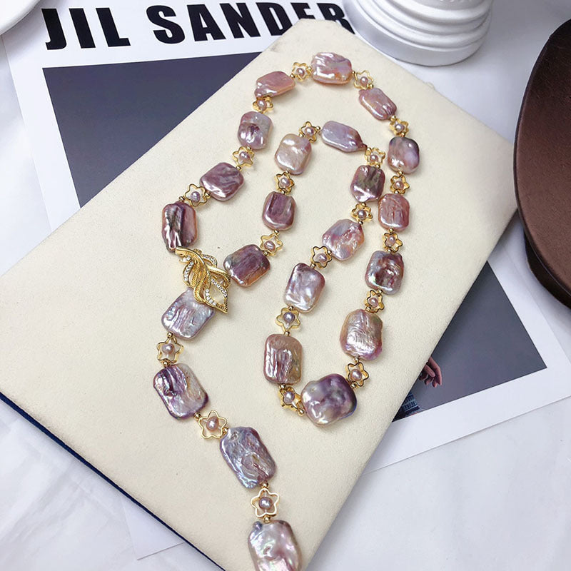"Freshwater Pearl Necklace | Long-Length Simple Fashion for Women"