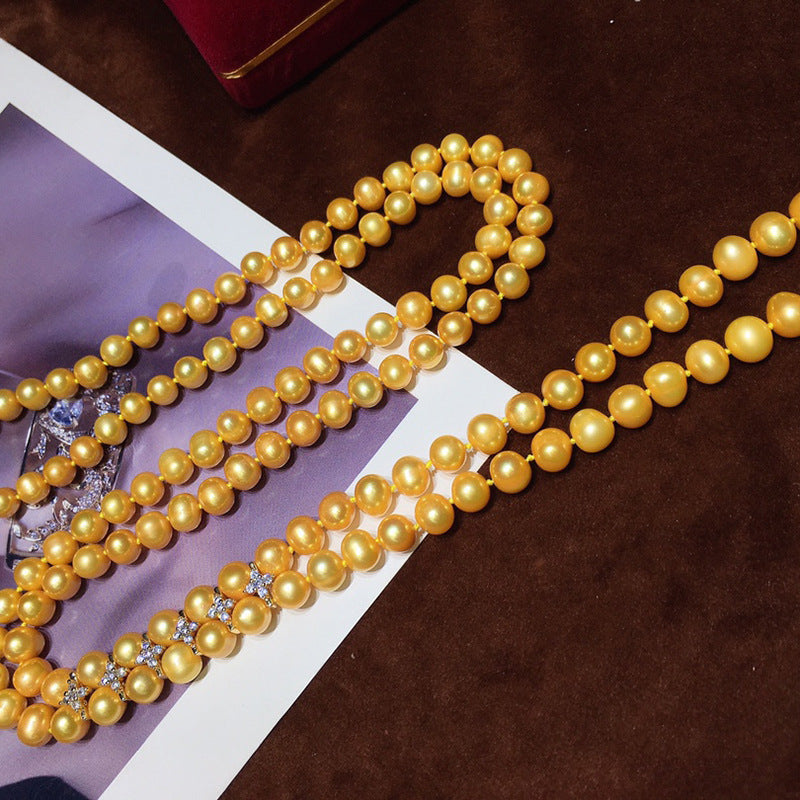 "Freshwater Pearl Necklace | Long-Length Simple Fashion for Women"