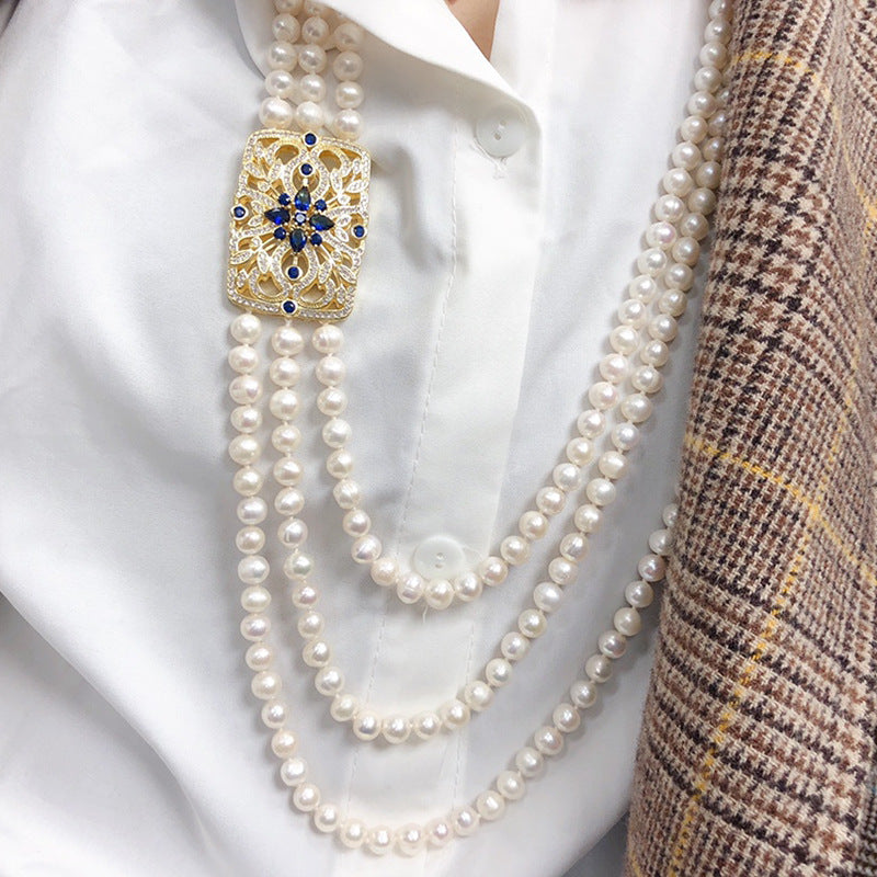 "Freshwater Pearl Necklace | Long-Length Simple Fashion for Women"