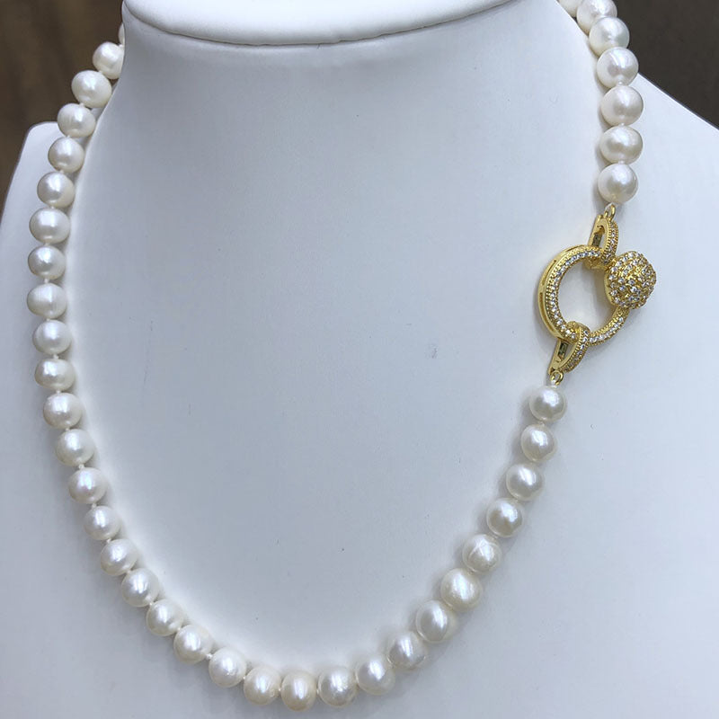 "Freshwater Pearl Necklace | Long-Length Simple Fashion for Women"