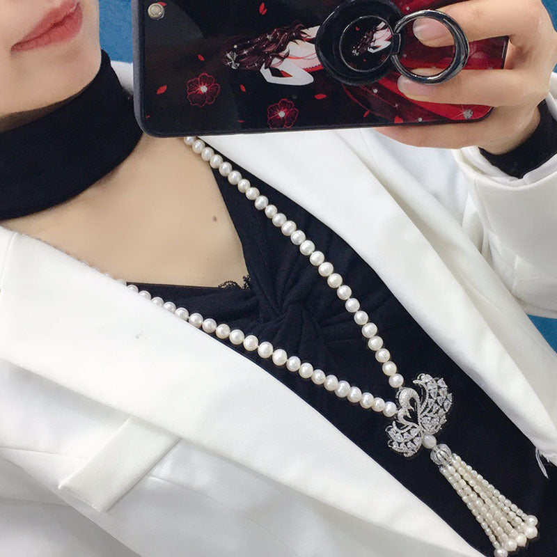 8-9mm Freshwater Pearl Necklace - Korean Style, Simple Tassel, Near-Round, Minimal Flaws