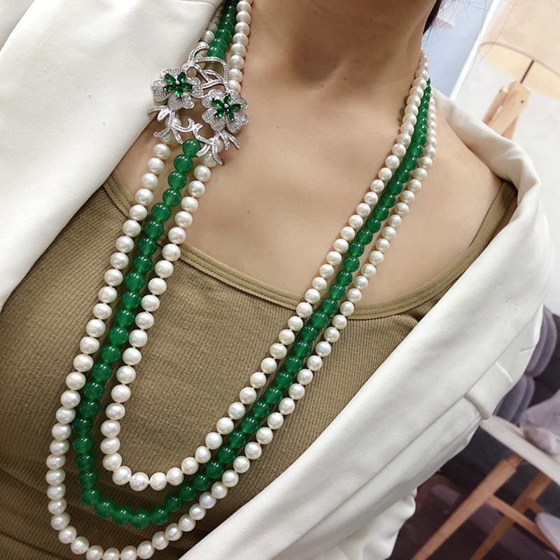 "Freshwater Pearl Necklace | Long-Length Simple Fashion for Women"