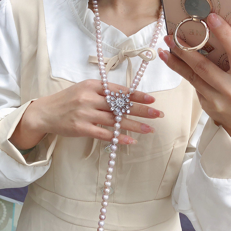 "Freshwater Pearl Necklace | Long-Length Simple Fashion for Women"