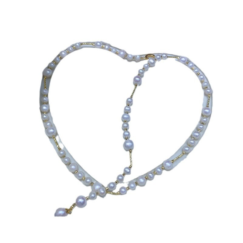 "Freshwater Pearl Necklace | Long-Length Simple Fashion for Women"