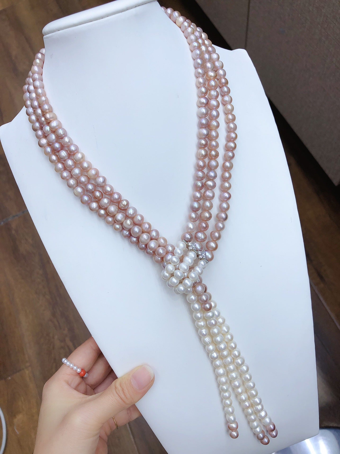 Long Freshwater Pearl Sweater Chain | Three-Layer Necklace for Women"
