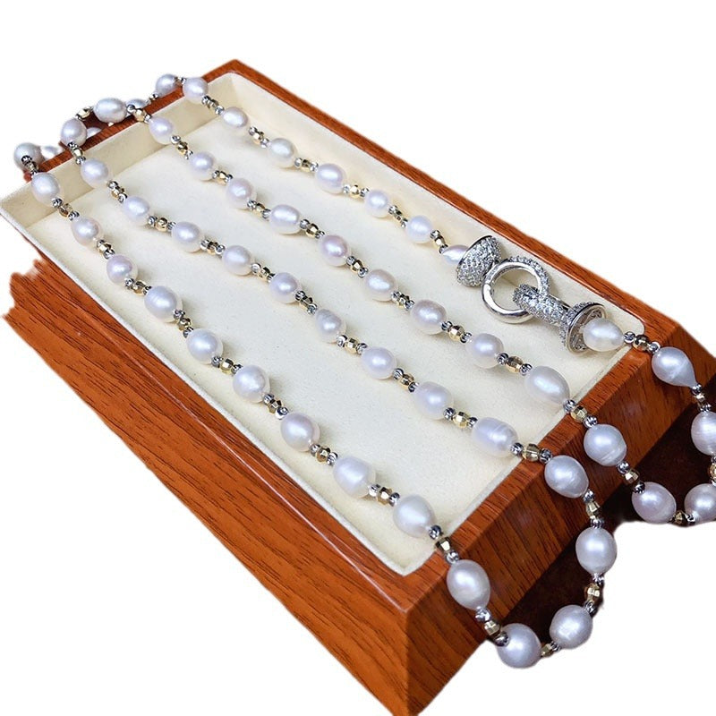 "Freshwater Pearl Necklace | Long-Length Simple Fashion for Women"
