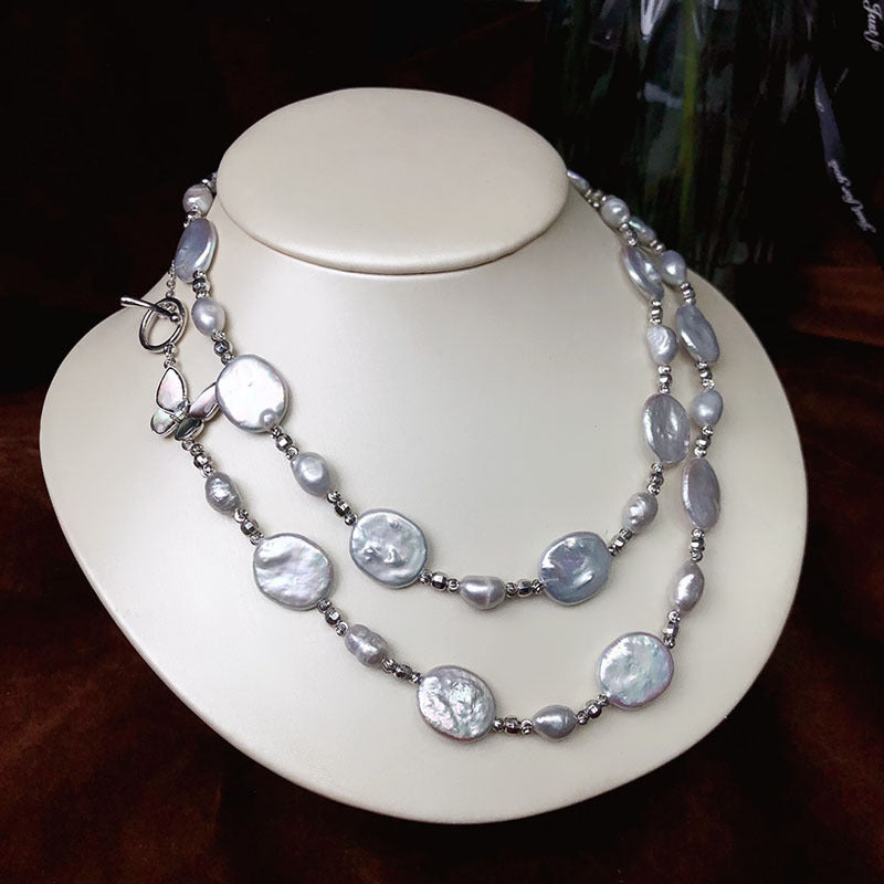 "Freshwater Pearl Necklace | Long-Length Simple Fashion for Women"