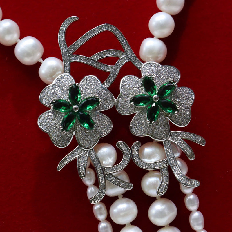 White Freshwater Pearl Necklace - Vintage Pendant Design, Elegant Gift