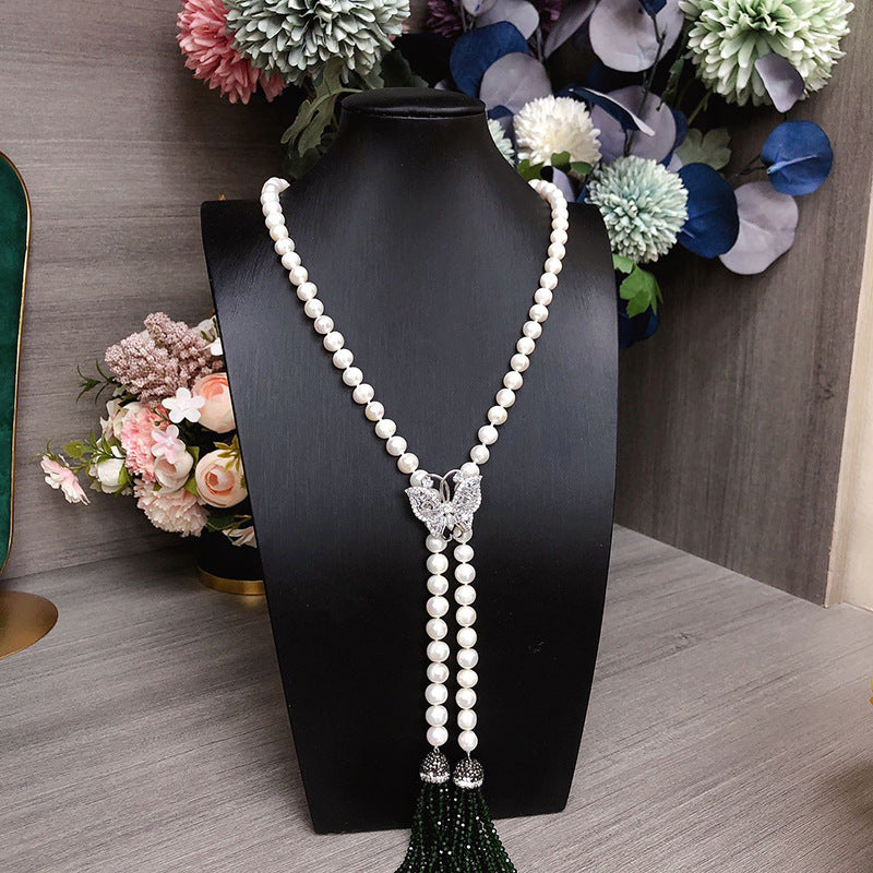 "Freshwater Pearl Necklace | Long-Length Simple Fashion for Women"