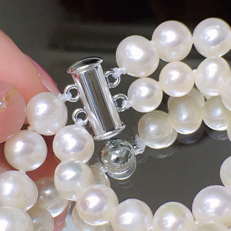 Double Layer Freshwater Pearl Necklace - White, Retro Stackable, Bestselling Jewelry