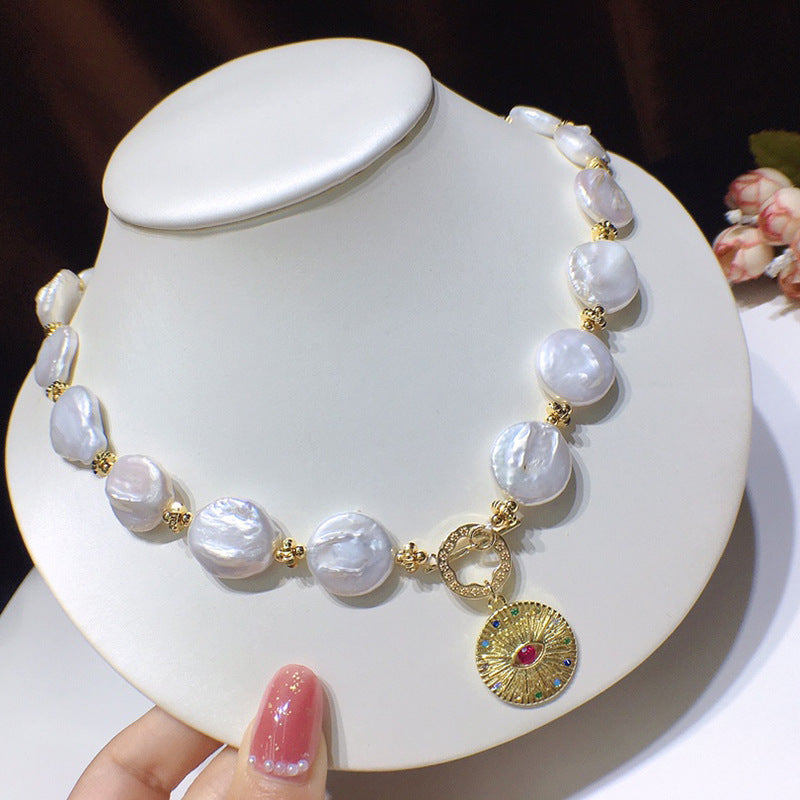Manufacturers wholesale live supply a variety of freshwater pearl baroque necklace 4-17mm fashionable and simple women's winter new models