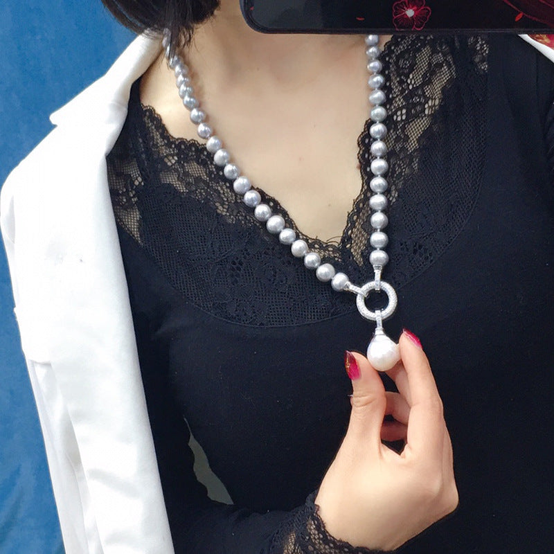 "Freshwater Pearl Necklace | Long-Length Simple Fashion for Women"