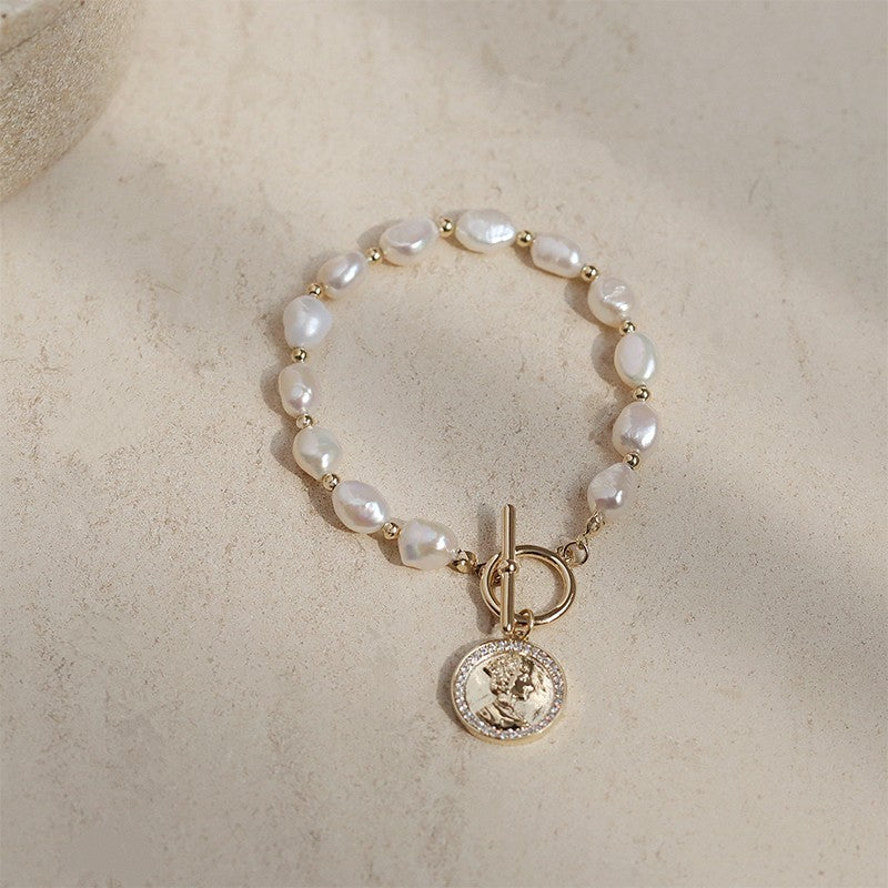Baroque natural freshwater pearl bracelet women's fashion simple jewelry