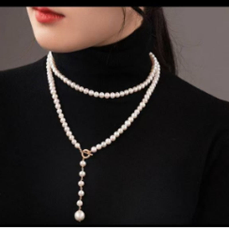"Freshwater Pearl Necklace | Long-Length Simple Fashion for Women"