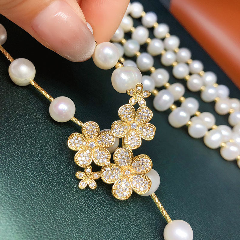 "Freshwater Pearl Necklace | Long-Length Simple Fashion for Women"