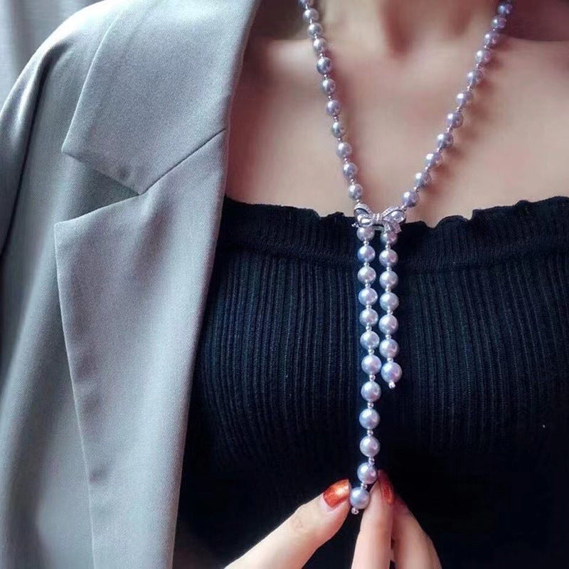 Gray Freshwater Pearl Necklace - 8-9mm Pendant, Unique & Fashionable Design