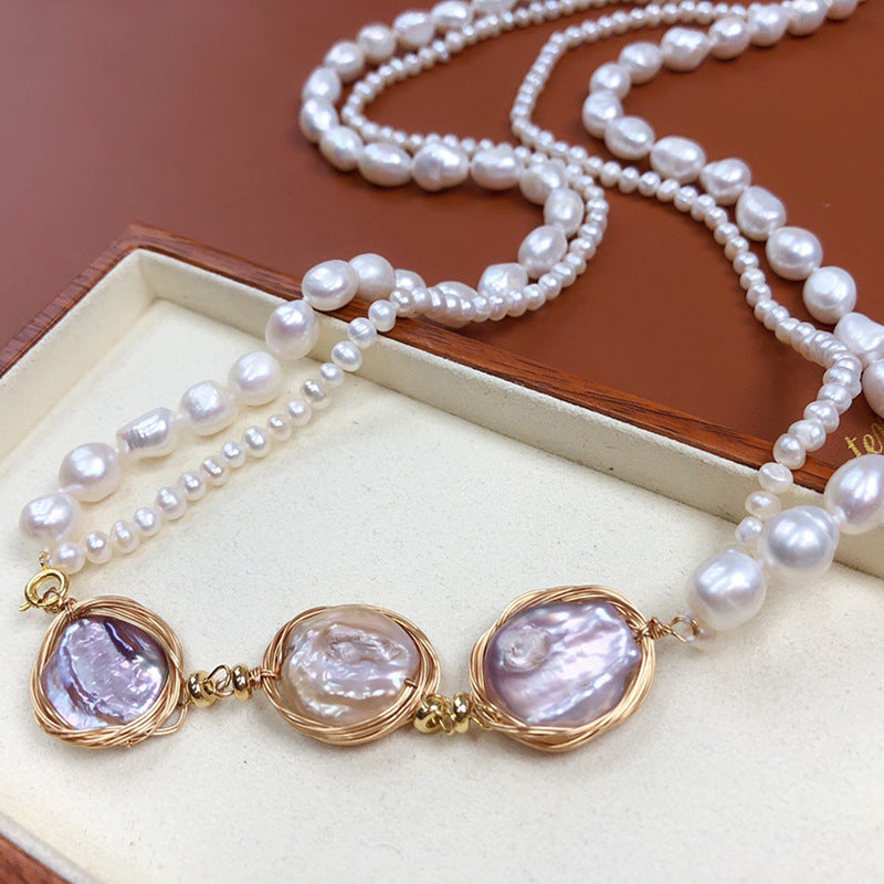 "Freshwater Pearl Necklace | Long-Length Simple Fashion for Women"
