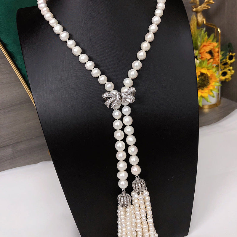 "Freshwater Pearl Necklace | Long-Length Simple Fashion for Women"
