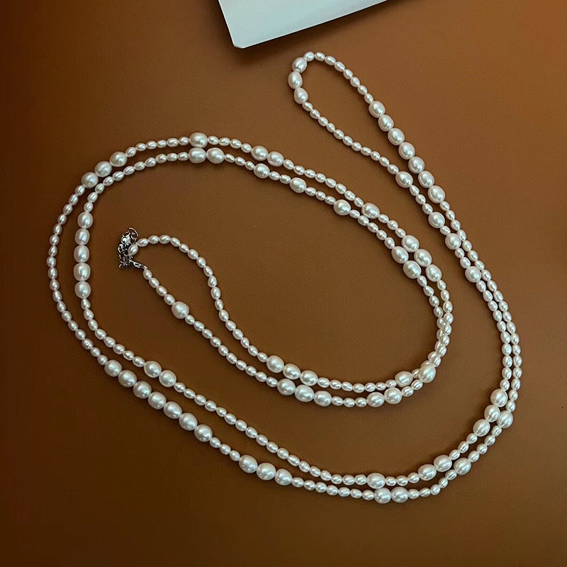 Long Freshwater Pearl Necklace - Minimalist Pendant Design, Wholesale