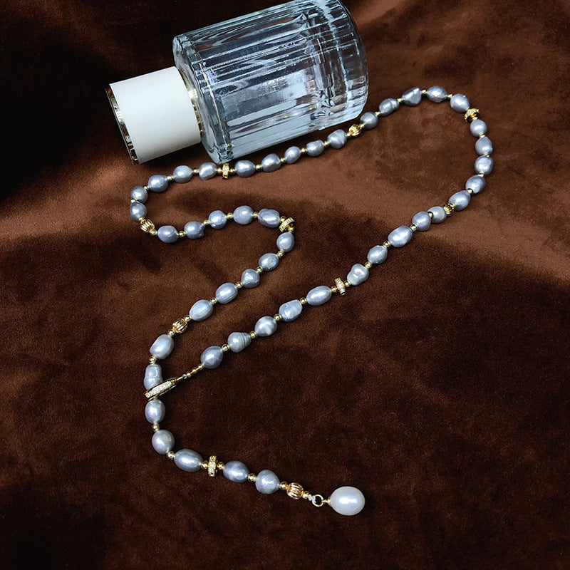 "Freshwater Pearl Necklace | Long-Length Simple Fashion for Women"