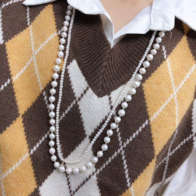 "Freshwater Pearl Necklace | Long-Length Simple Fashion for Women"