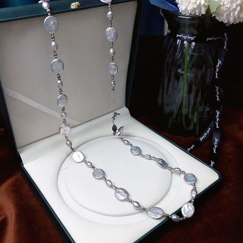 "Freshwater Pearl Necklace | Long-Length Simple Fashion for Women"