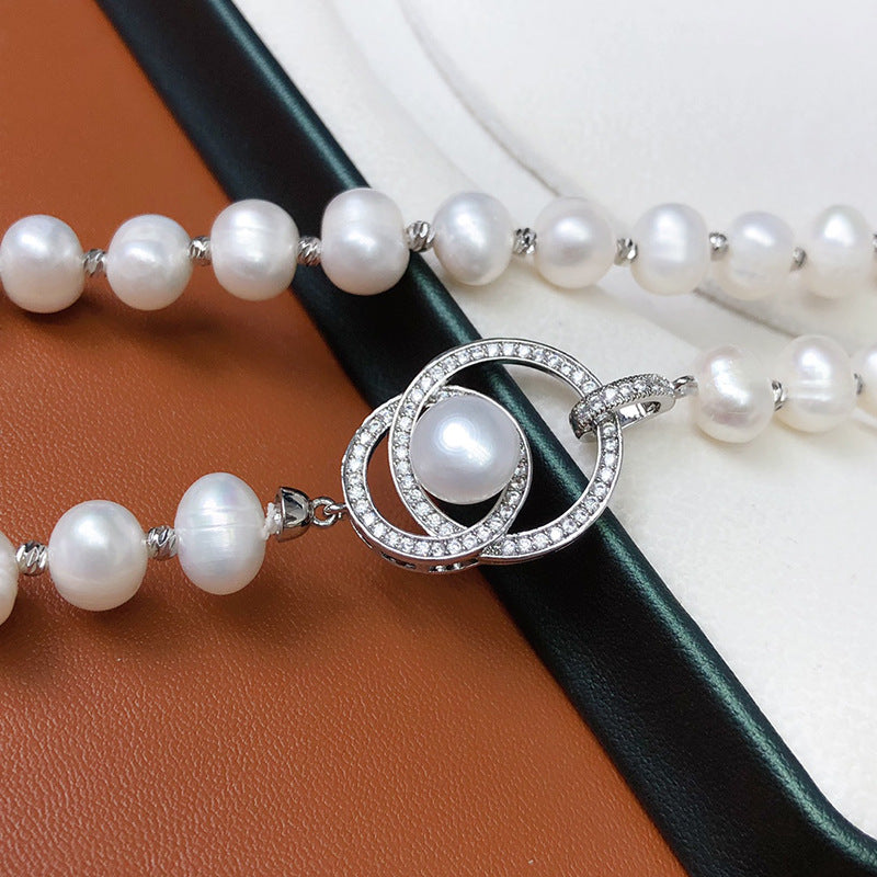 "Freshwater Pearl Necklace | Long-Length Simple Fashion for Women"