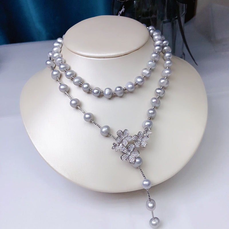 "Freshwater Pearl Necklace | Long-Length Simple Fashion for Women"