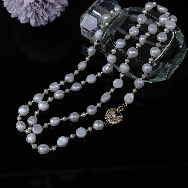 "Freshwater Pearl Necklace | Long-Length Simple Fashion for Women"