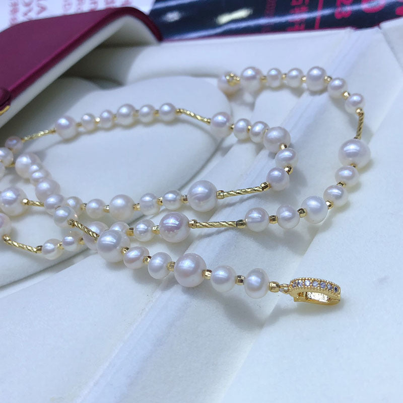 "Freshwater Pearl Necklace | Long-Length Simple Fashion for Women"