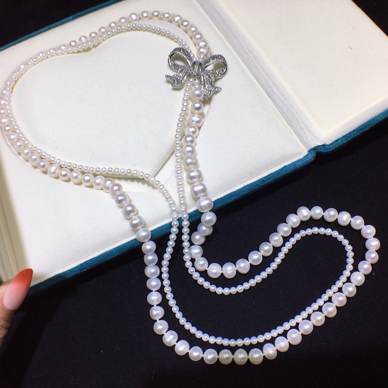 "Freshwater Pearl Necklace | Long-Length Simple Fashion for Women"