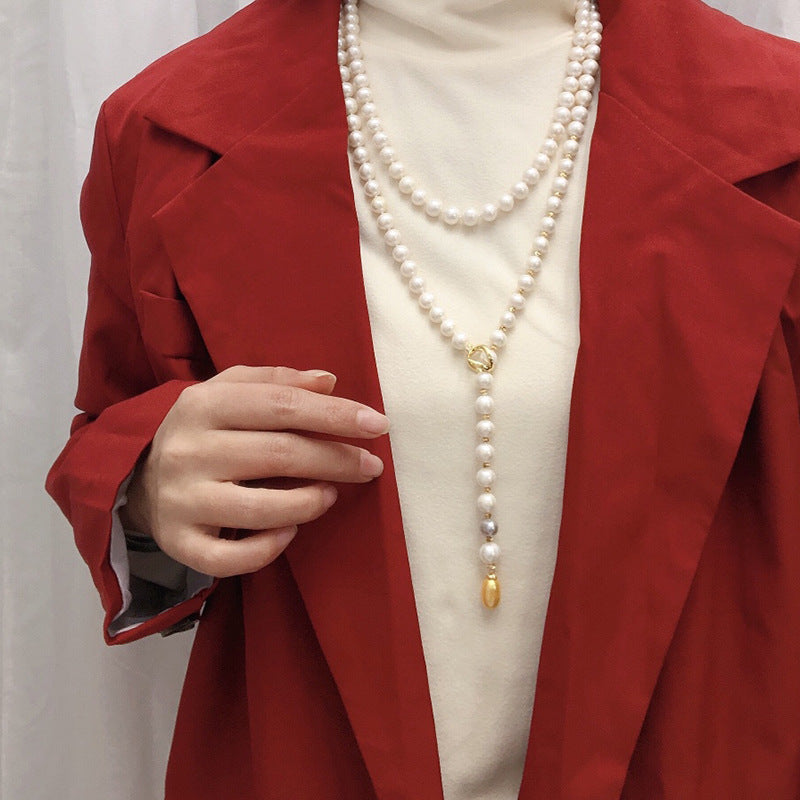 New Natural Freshwater Pearl Necklace - White Minimalist Versatile Jewelry, Unique Designer Pearl Accessories for Wholesale
