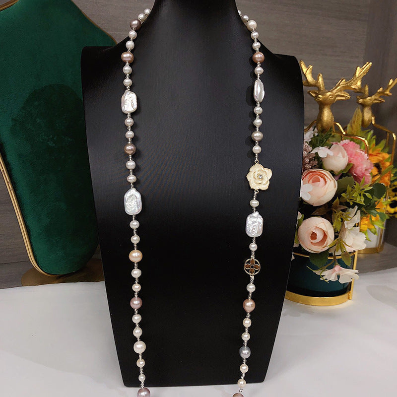 "Freshwater Pearl Necklace | Long-Length Simple Fashion for Women"