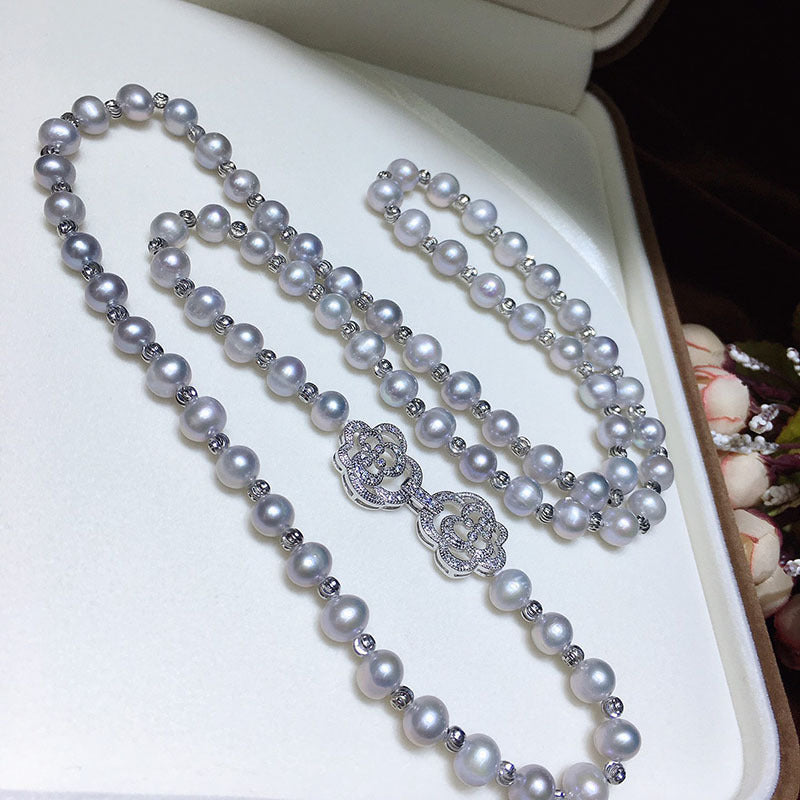 "Freshwater Pearl Necklace | Long-Length Simple Fashion for Women"