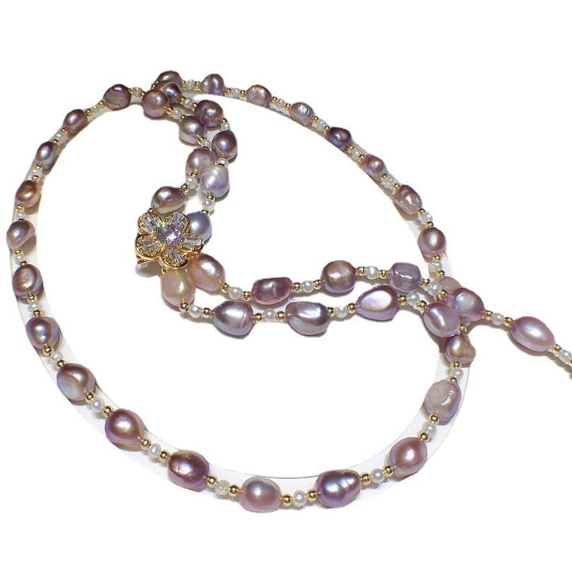 "Freshwater Pearl Necklace | Long-Length Simple Fashion for Women"