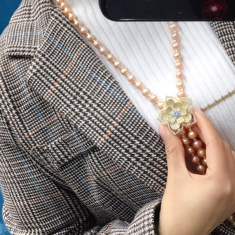 "Freshwater Pearl Necklace | Long-Length Simple Fashion for Women"