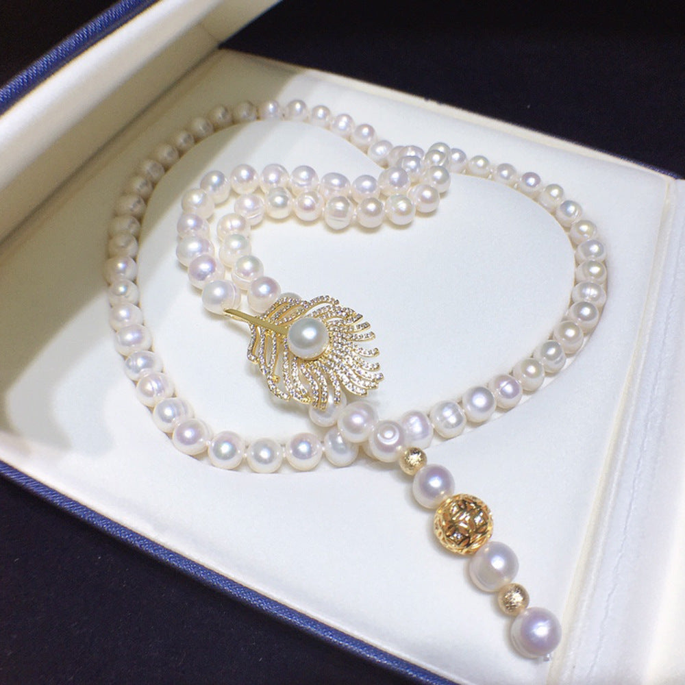 Wholesale Natural Freshwater Pearl Necklace for Women - White Versatile Minimalist Jewelry, Pearl Pendant Chain for Live Streaming Supply