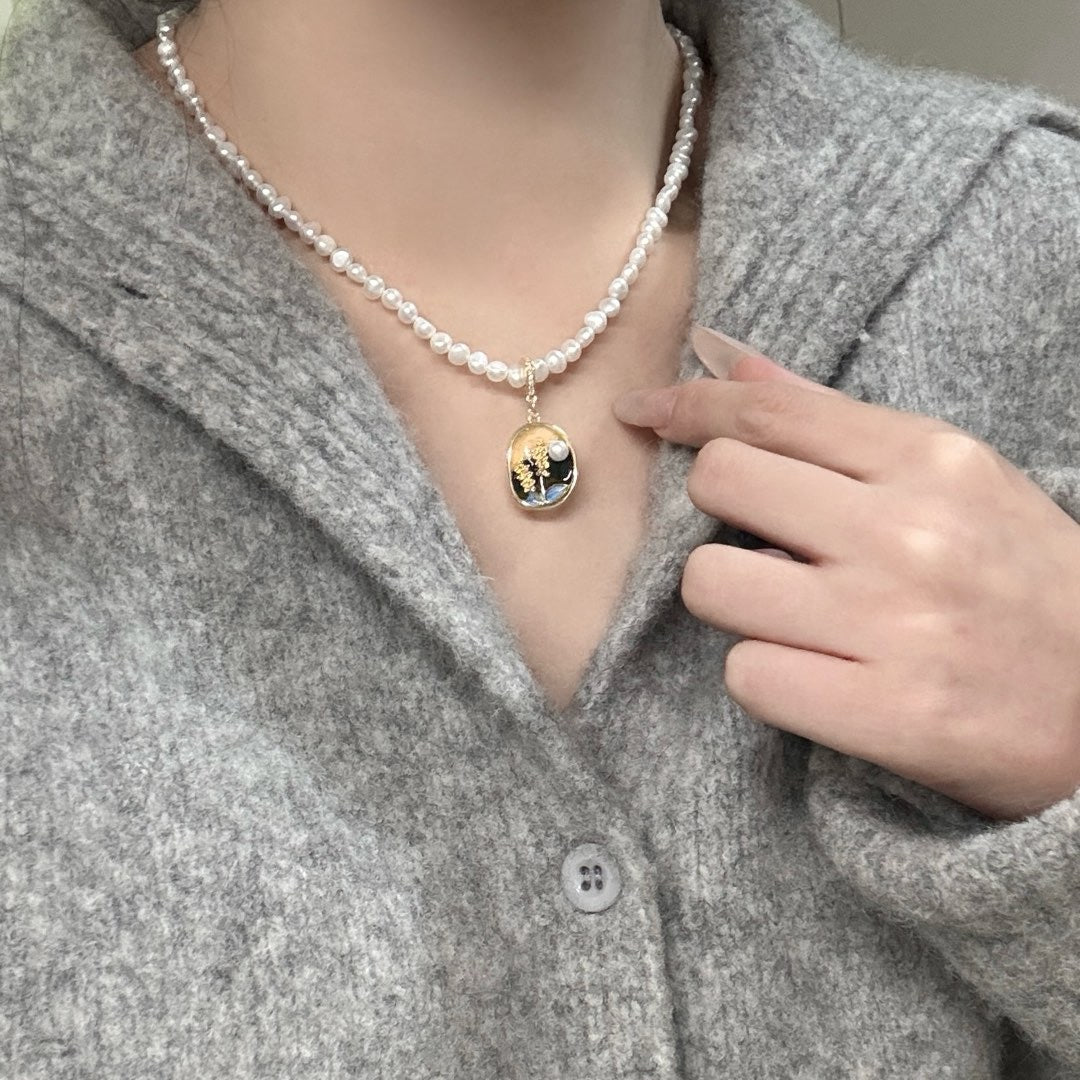 Natural  Baroque Freshwater Pearl with Versatile Clasp, Detachable Pendant