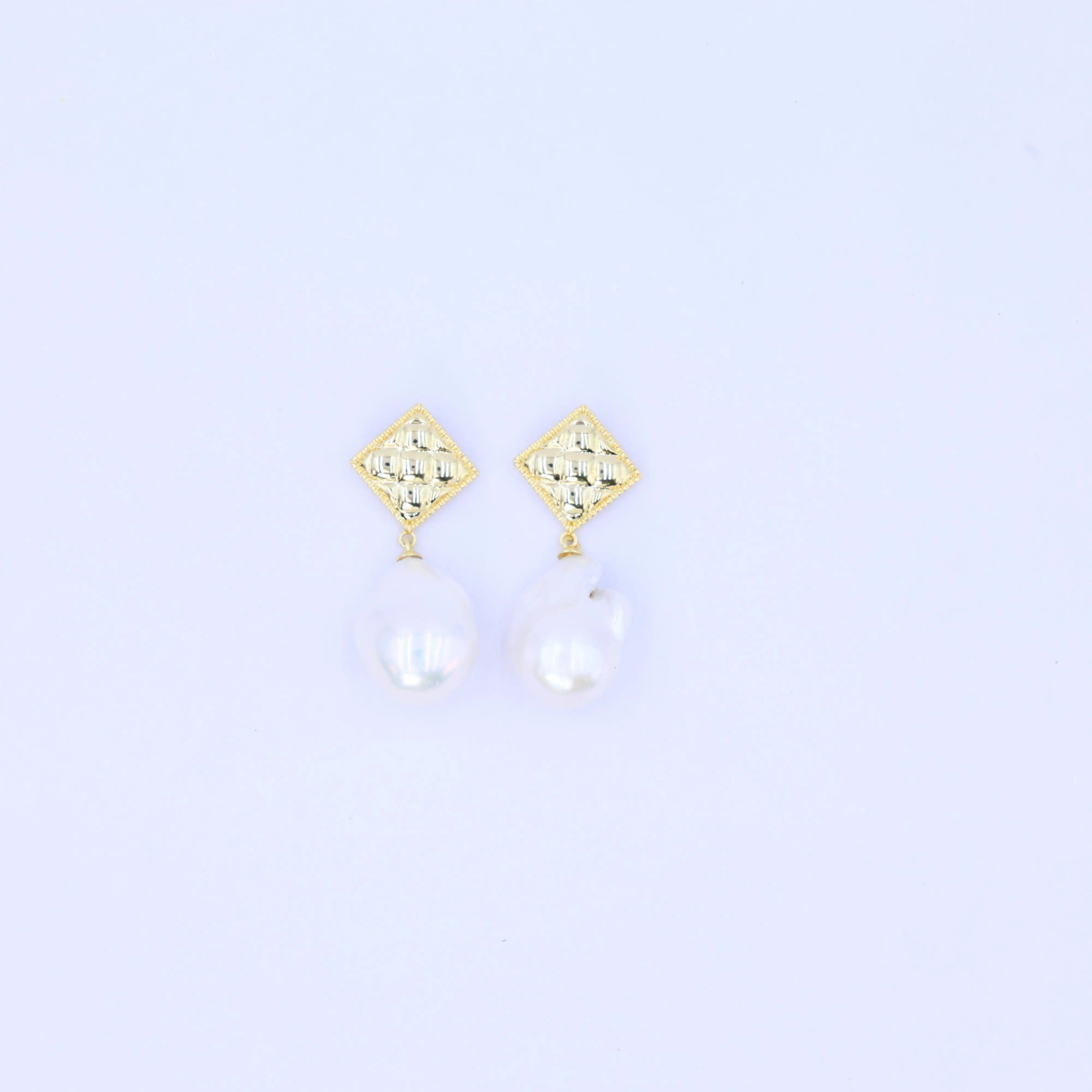 DIY Fashion Design Freshwater Baroque Pearl Earrings High Quality Dabarok Women's High End Earrings 18K gold-plated